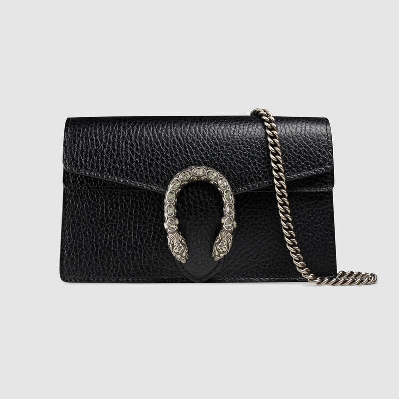 Gucci Dionysus Leather Super Mini Bag Shoulder Bag 476432 Black